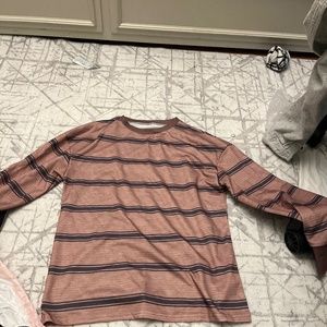 brown shirt with black stripes